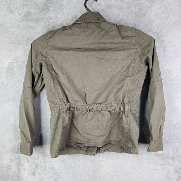 Womens Love Tree Army Green Jacket Button & Full Zip Long Sleeve 100% Cotton M - Picture 8 of 12
